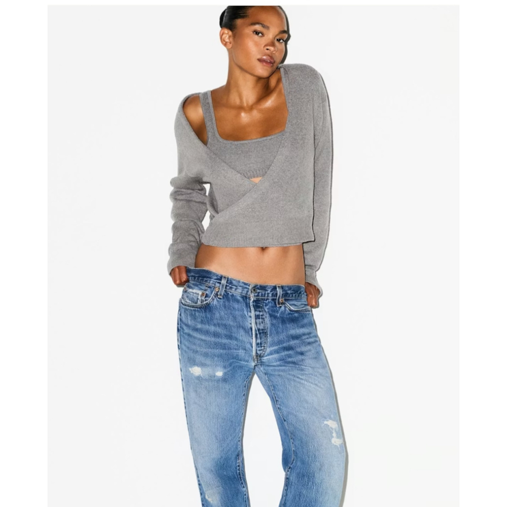 NWT Skims Textured Knit Wrap Sweater 2x/3x - Picture 6 of 11